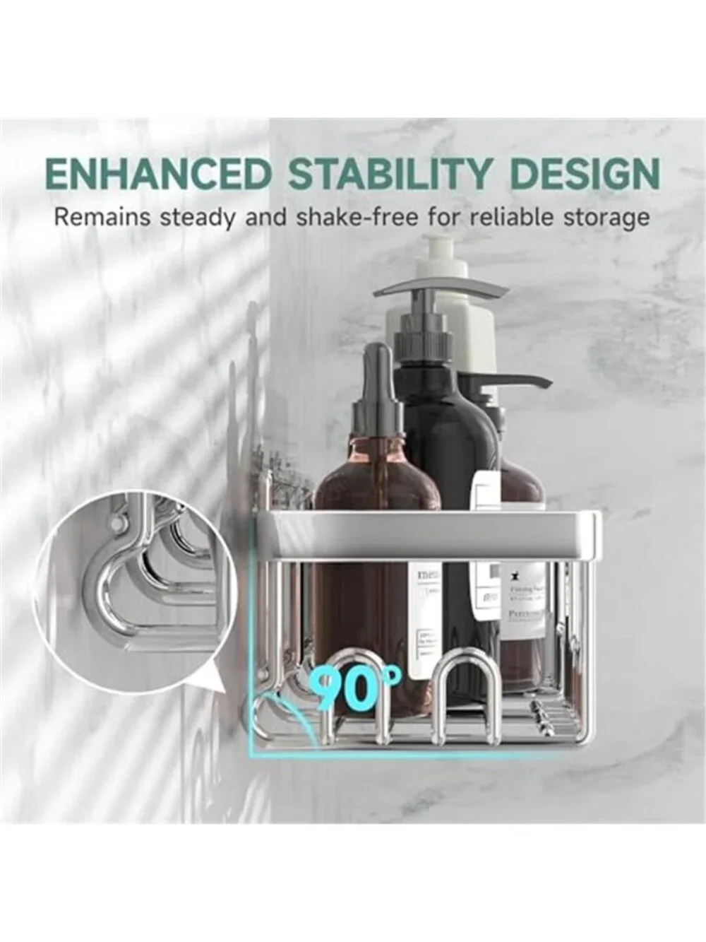 Shower Caddy 6 Pack Wall Mount Bathroom Shelf Organizer Soap Dish No Drill